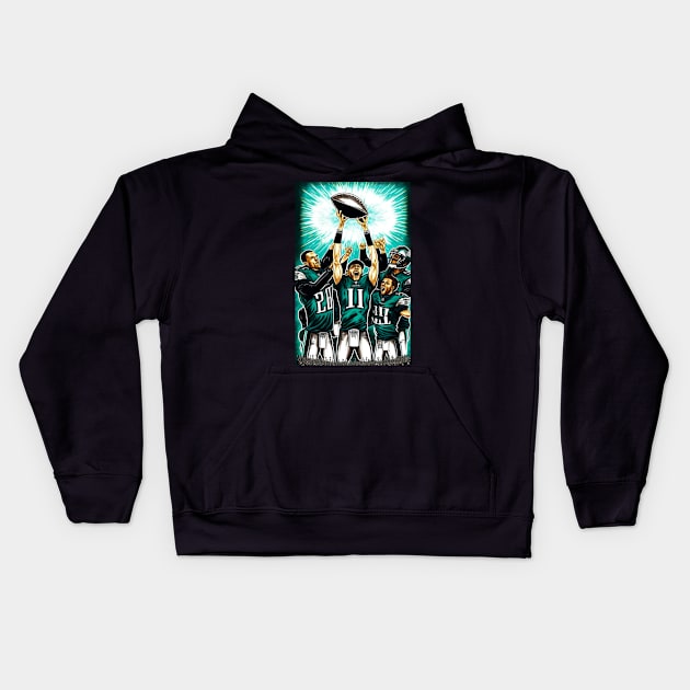 philadelphia eagles Kids Hoodie by Sabkk